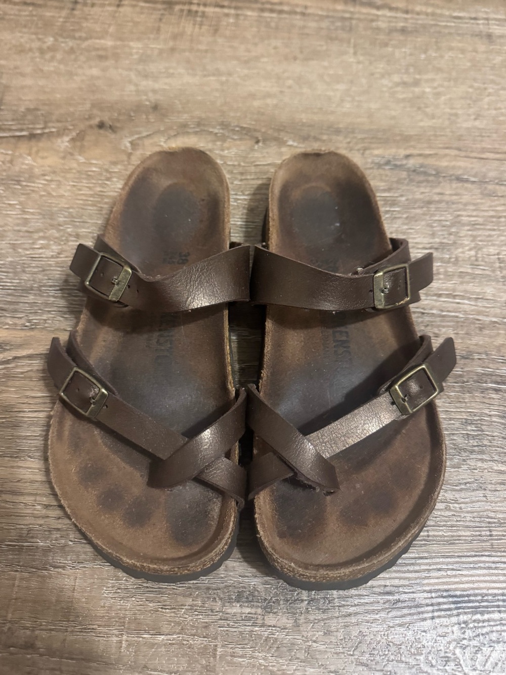 Women’s brown Birkenstocks